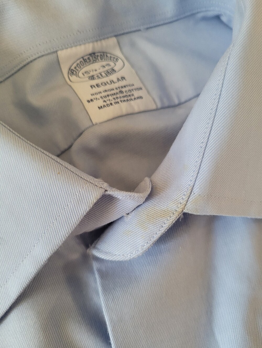 Brooks Brothers men's size 15.5 (medium) blue dress shirt - Picture 3 of 5